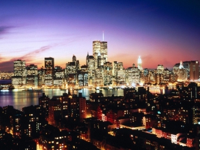 Lower Manhattan as seen over Brooklyn Heights, New York