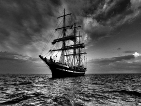Sailing Ship in Dark