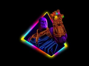 Thanos Avengers Infinity War Neon Art