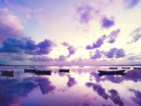 Purple Sunset in Ocean