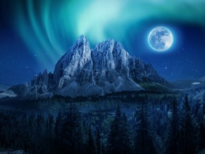 Mountain Moon Nightscape 4K