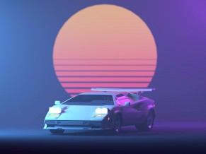 Retro Lamborghini 4K