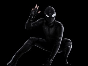 Spider Man Far From Home Black Stealth suit 4K