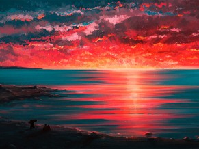 Sunset Digital Paint 4K
