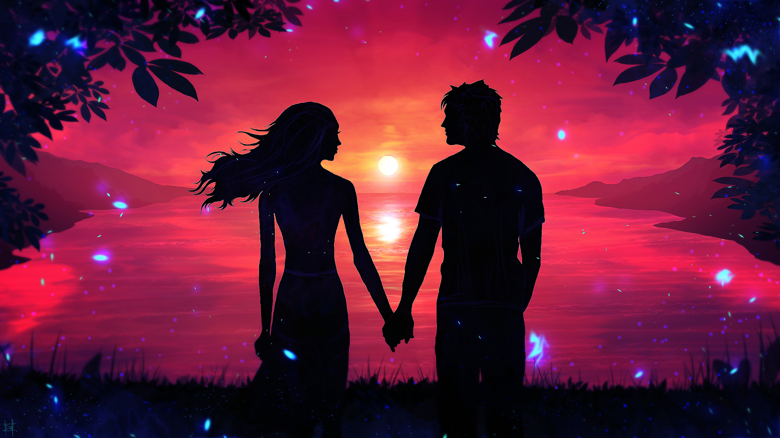 Romantic Couple Sunset Silhouette Wallpapers | Wallpapers HD