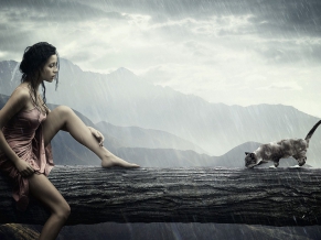 Beautiful Girl & Cat