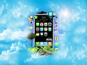 iPhone in Jungle Sky