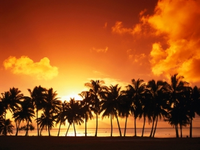 Aitutaki Isl at Sunset, Cook Isls