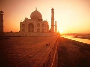The Taj Mahal at Sunset India