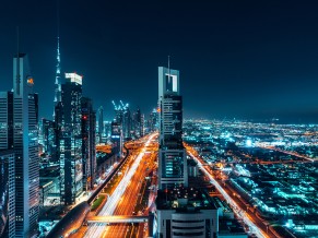 Dubai Night Cityscape