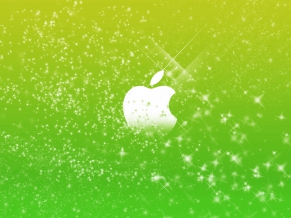 Apple Logo in Green Glitters