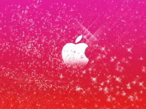Apple Logo in Pink Glitters