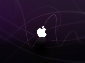 Apple Logo Purple Waves