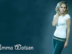 Emma Watson in Blue Jeans Wide