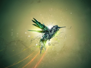 Green Bird Flight