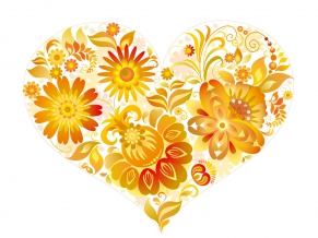 Love Heart with Flowers