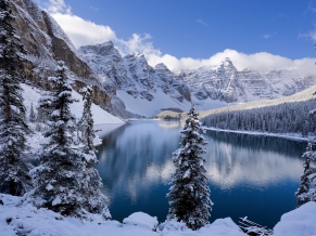 Moraine Lake in Winter Canada