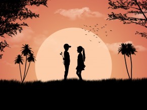 Boy Girl Love Cute Sunset