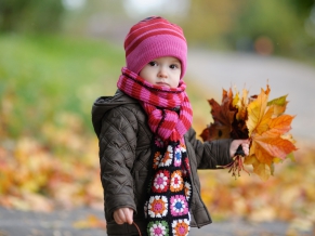 Cute Baby in Autumn