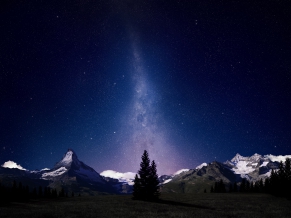 Swiss Alps Night Sky