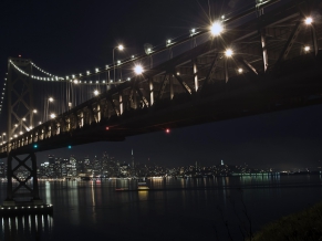 The bay bridge by night