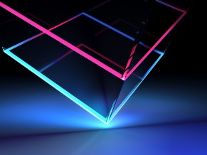 Glassy Neon Cube