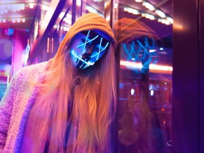 Anonymous LED Mask Girl 4K