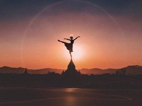 Ballet Dancer Sunset 4K