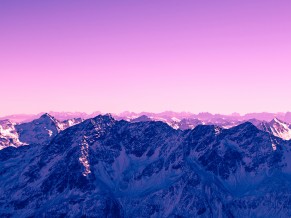 Pink Sky Mountains 4K