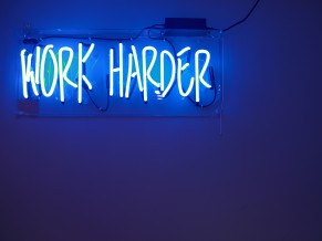Work Harder Neon Sign 4K