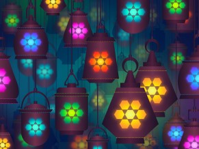 Colorful Abstract Lanterns 4K