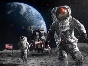 US Astronauts on Moon 4K