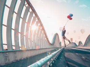 Flying at Dubai Bridge 4K 5K