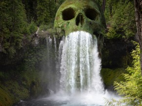 Mystic Skull Waterfall Forest 4K 5K