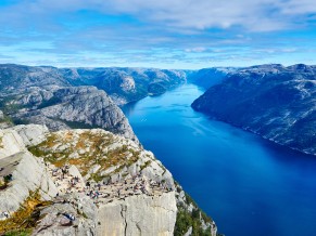 Preikestolen cliff River Norway 4K 5K