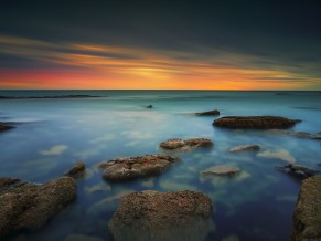 Sunset at Yorkshire coast 4K 5K