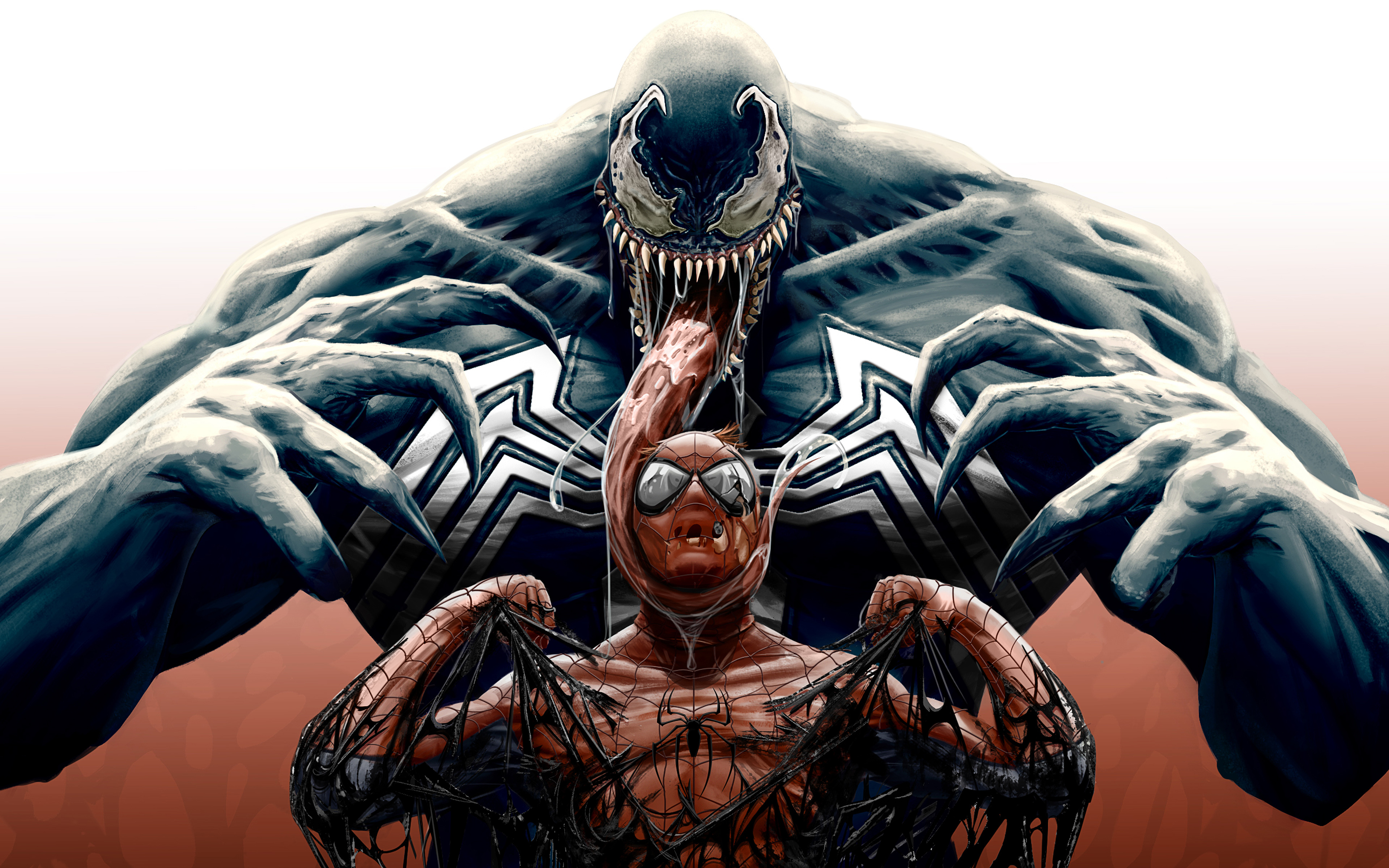 Venom vs Spider Man Artwork 4K.
